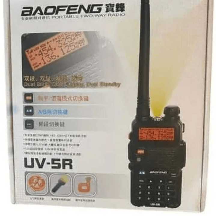 Radio Baofeng UV-5R Dual Band | VHF/UHF + 128 Canales + Batería 1800mAh + Kit Completo 8