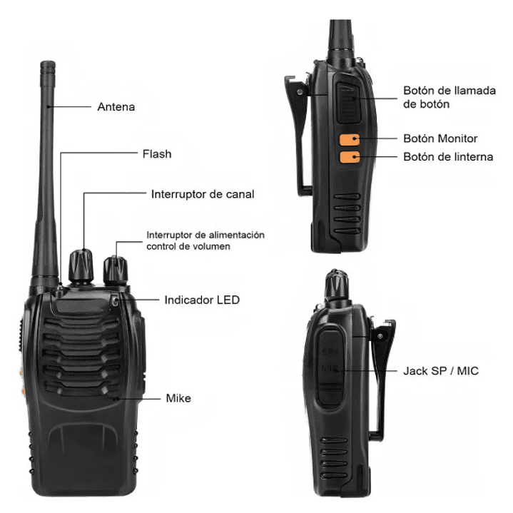 Set de Radios Baofeng BF-888S | 2 Walkie Talkies UHF + Cargadores + Auriculares + 16 Canales 5