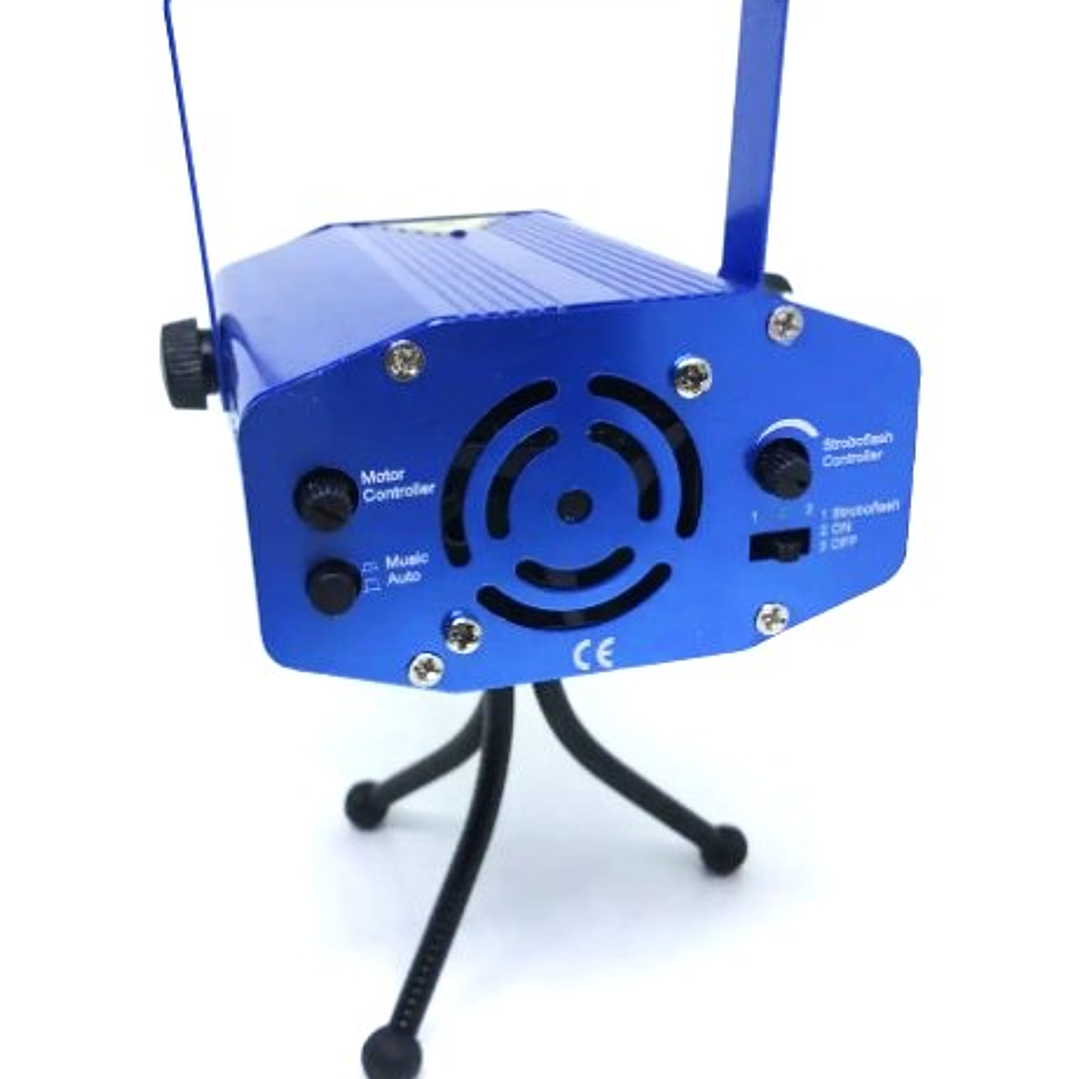 Mini Proyector Láser para Fiestas | Luz Rítmica + Sensor de Sonido + Control de Motor + Trípode 3