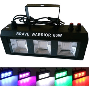 Proyector LED BRAVE WARRIOR 60W RGB | Multicolor + Audio Rítmico + Estroboscópico + Trípode