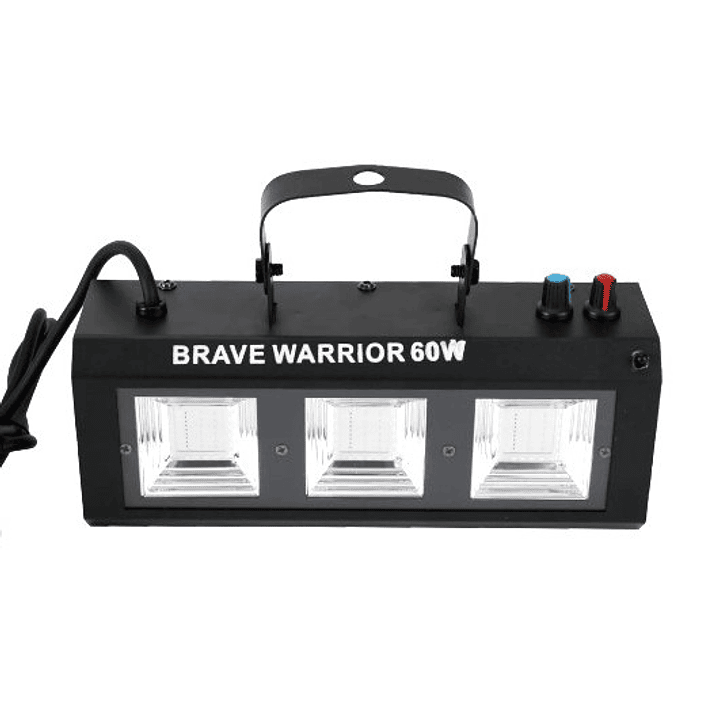 Proyector LED BRAVE WARRIOR 60W RGB | Multicolor + Audio Rítmico + Estroboscópico + Trípode 3