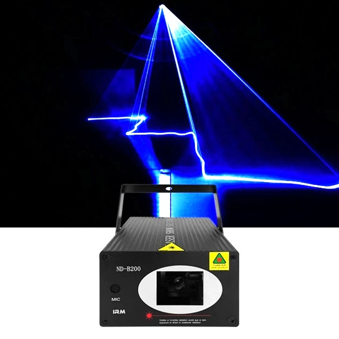 Proyector Láser ND-B200 IRM | Luz Azul + Alta Potencia + Trípode + Sensor de Sonido 8