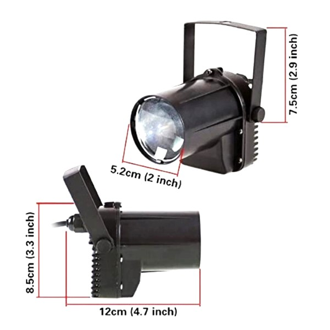 Mini PinSpot LED 3W | Luz Blanca Focalizada + Compacto + Ideal para Escenarios y Decoración 3