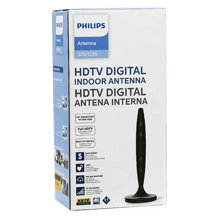Antena Digital Interna Philips SDV1235 | HDTV + 4K + Compacta + Sin Suscripción 5