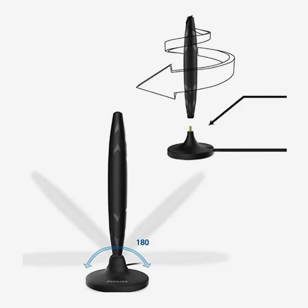 Antena Digital Interna Philips SDV1235 | HDTV + 4K + Compacta + Sin Suscripción 4