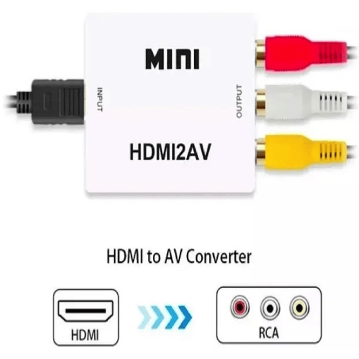 Conversor HDMI a AV MINI 1080P | RCA + USB + NTSC/PAL | Compatible TV Retro 5