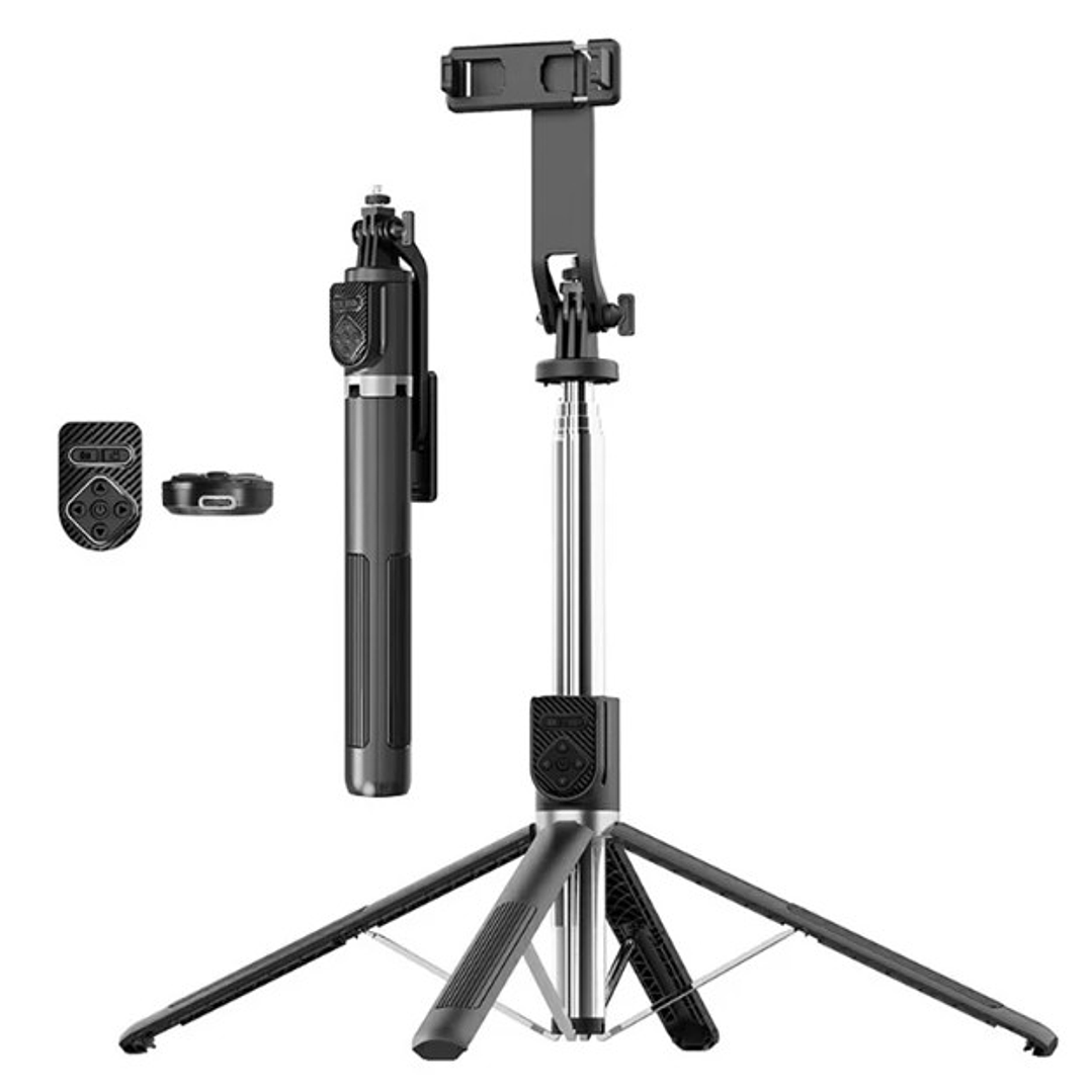Palo Selfie Telescópico P230TK 2.2M | Acero Inoxidable + Control Remoto Bluetooth 1