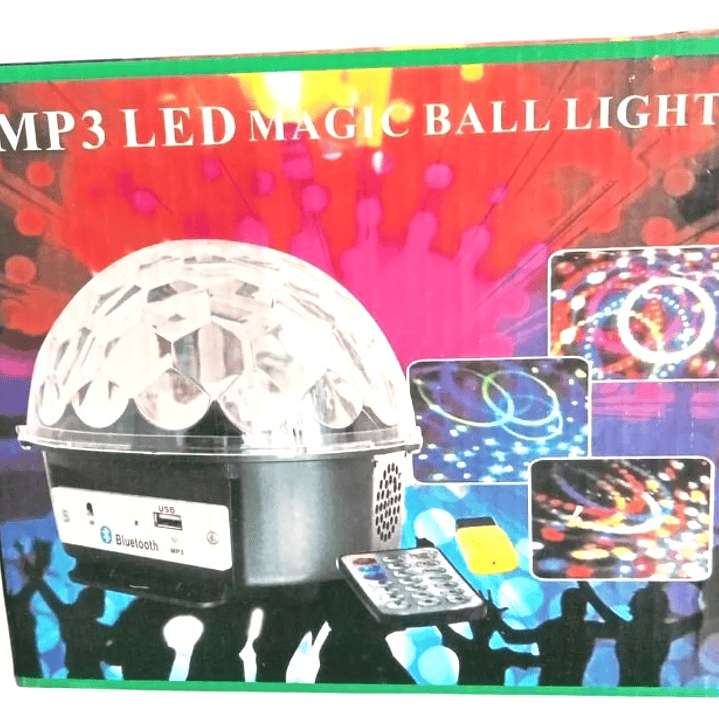Lámpara LED Bola Disco Bluetooth con Control Remoto | USB + Audio + Luces RGB para Fiestas 6