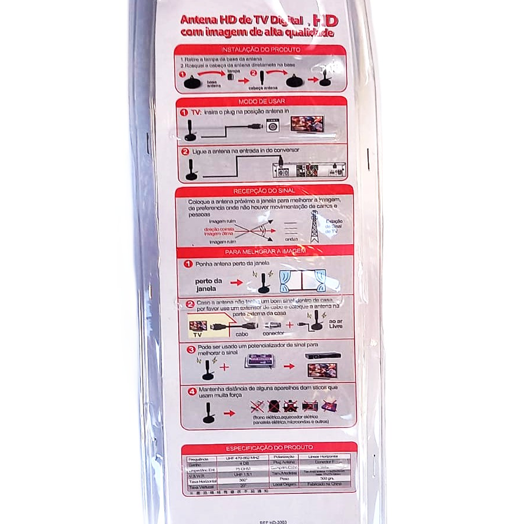 Antena HD Digital para TV | Alta Definición + Base Magnética + Cable Coaxial Largo 5