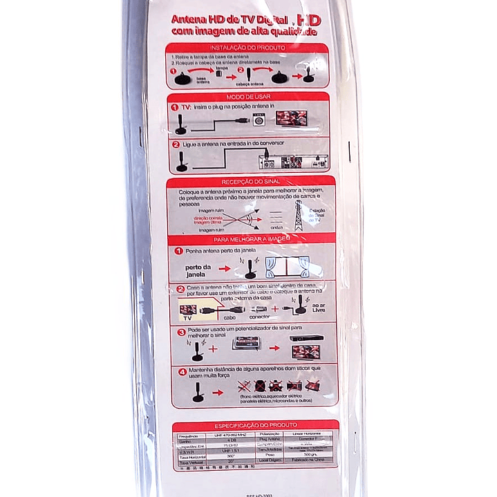 Antena HD Digital para TV | Alta Definición + Base Magnética + Cable Coaxial Largo 5