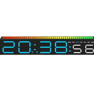 Reloj Digital LED con Barra RGB | Hora, Alarma y Luz Ambiental | Diseño Moderno para Escritorio