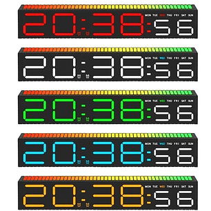 Reloj Digital LED con Barra RGB | Hora, Alarma y Luz Ambiental | Diseño Moderno para Escritorio