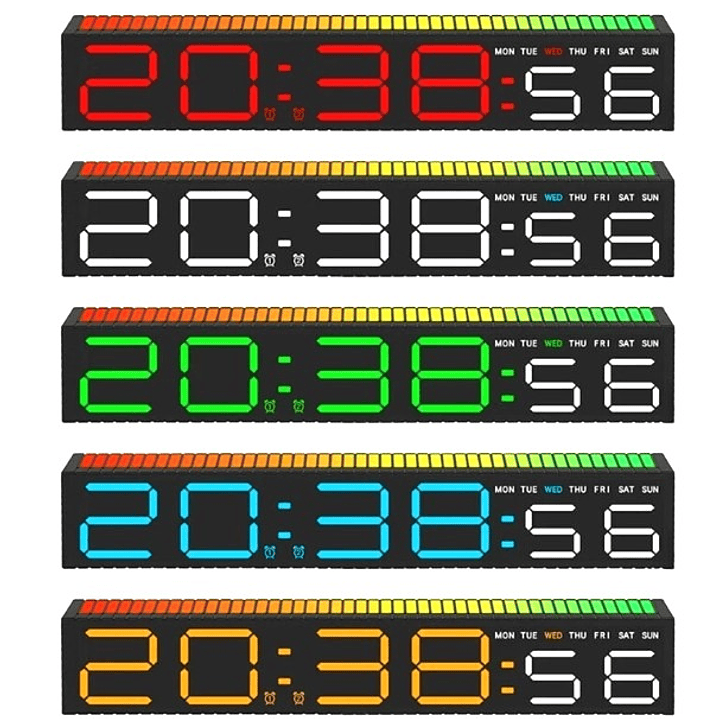 Reloj Digital LED con Barra RGB | Hora, Alarma y Luz Ambiental | Diseño Moderno para Escritorio 2