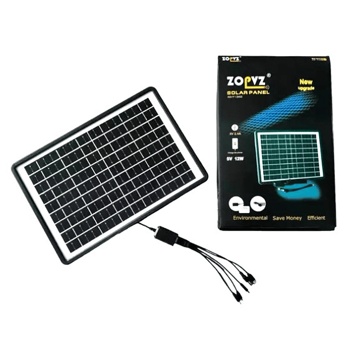 Panel Solar Portátil ZOPVZ ZY-1205B 12W USB – Energía Eficiente para Exteriores 3