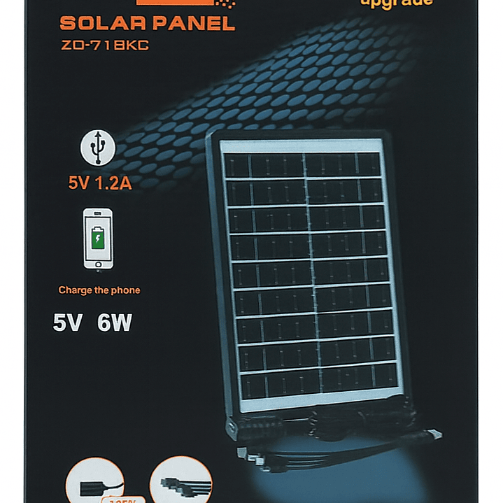 Panel Solar Portátil ZOPVZ ZY-1205B 12W USB – Energía Eficiente para Exteriores 4