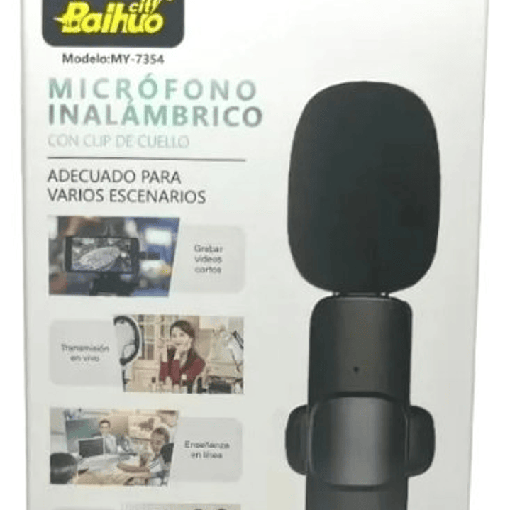 Micrófono Inalámbrico BaiHuo MY-7354 con Clip – Audio Profesional para Vlogs y Streaming 5