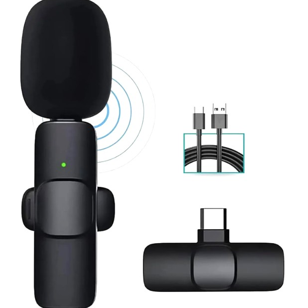 Micrófono Lavalier Inalámbrico K8 USB-C/iPhone – Audio Profesional para Vlogs, Clases y Streaming 2