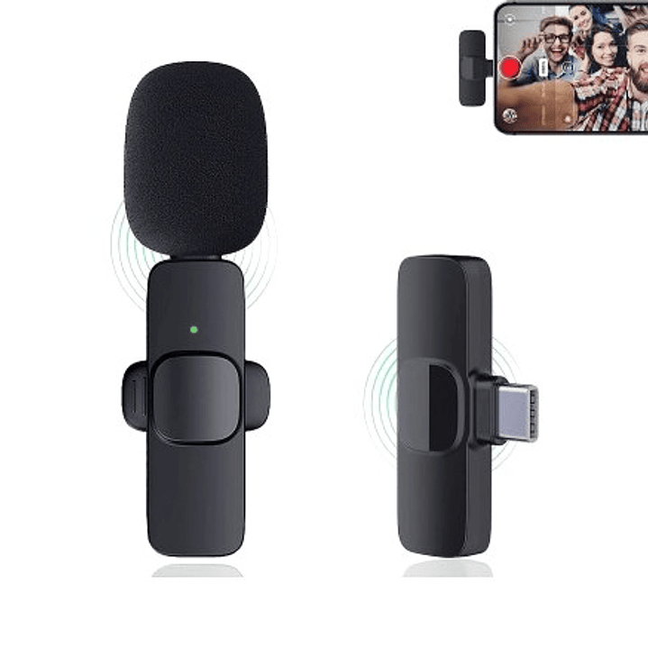 Micrófono Lavalier Inalámbrico K8 USB-C/iPhone – Audio Profesional para Vlogs, Clases y Streaming 3