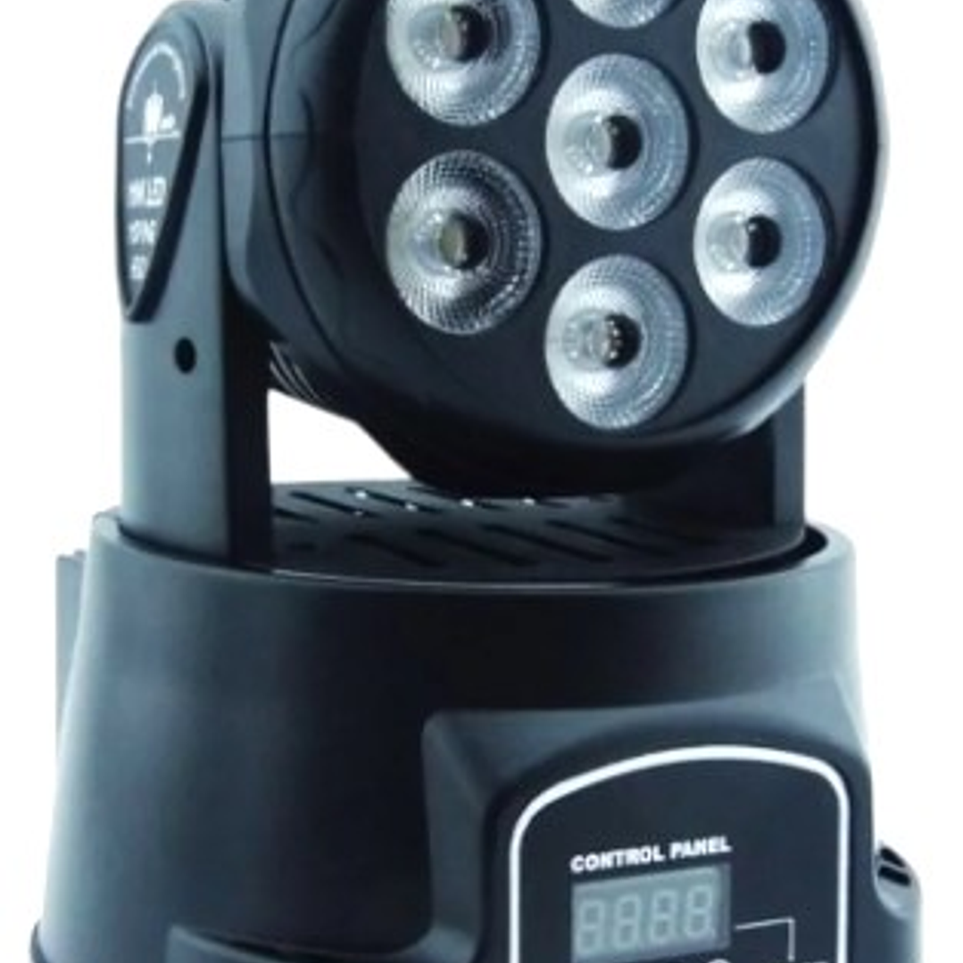 Cabezal LED Móvil Mini 7x10W RGBW – Iluminación Escénica Profesional para Eventos y DJ 4
