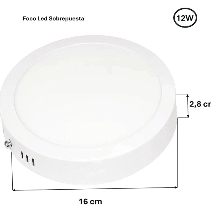 Foco LED Sobrepuesto 12W Luz Fría | Iluminación Eficiente para Interiores 4