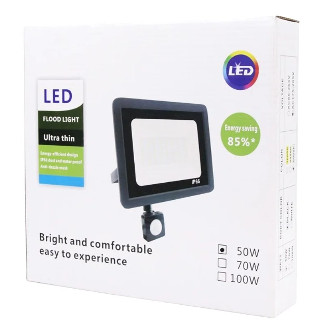 Foco LED Reflector 50W con Sensor de Movimiento | IP66 + Seguridad Automática + Ahorro Energético 6