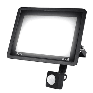 Foco LED Reflector 50W con Sensor de Movimiento | IP66 + Seguridad Automática + Ahorro Energético