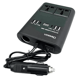Inversor de Corriente para Auto Olesson 150W | USB + Tipo-C + 2 Salidas AC + Pantalla LED