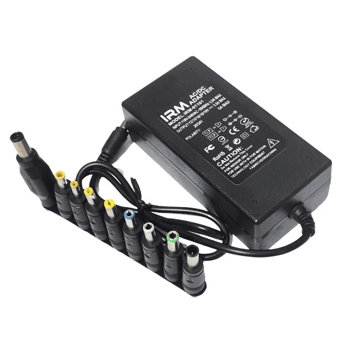 Cargador Universal para Notebook IRM 120W | 12V–24V + 9 Conectores + Compatibilidad Total 2