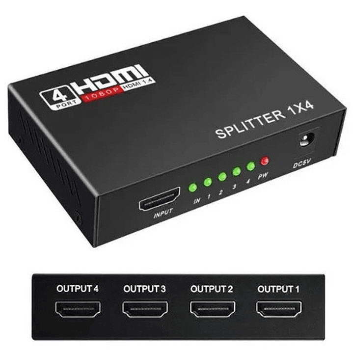 Splitter HDMI 1x4 1080P | Distribuye Señal a 4 Pantallas + Plug & Play + Alta Compatibilidad 2