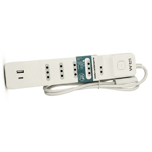 Alargador IRM 5 Tomas + 1 USB 1 C | 1.5M | Protección Sobretensión | Modelo SD23007S