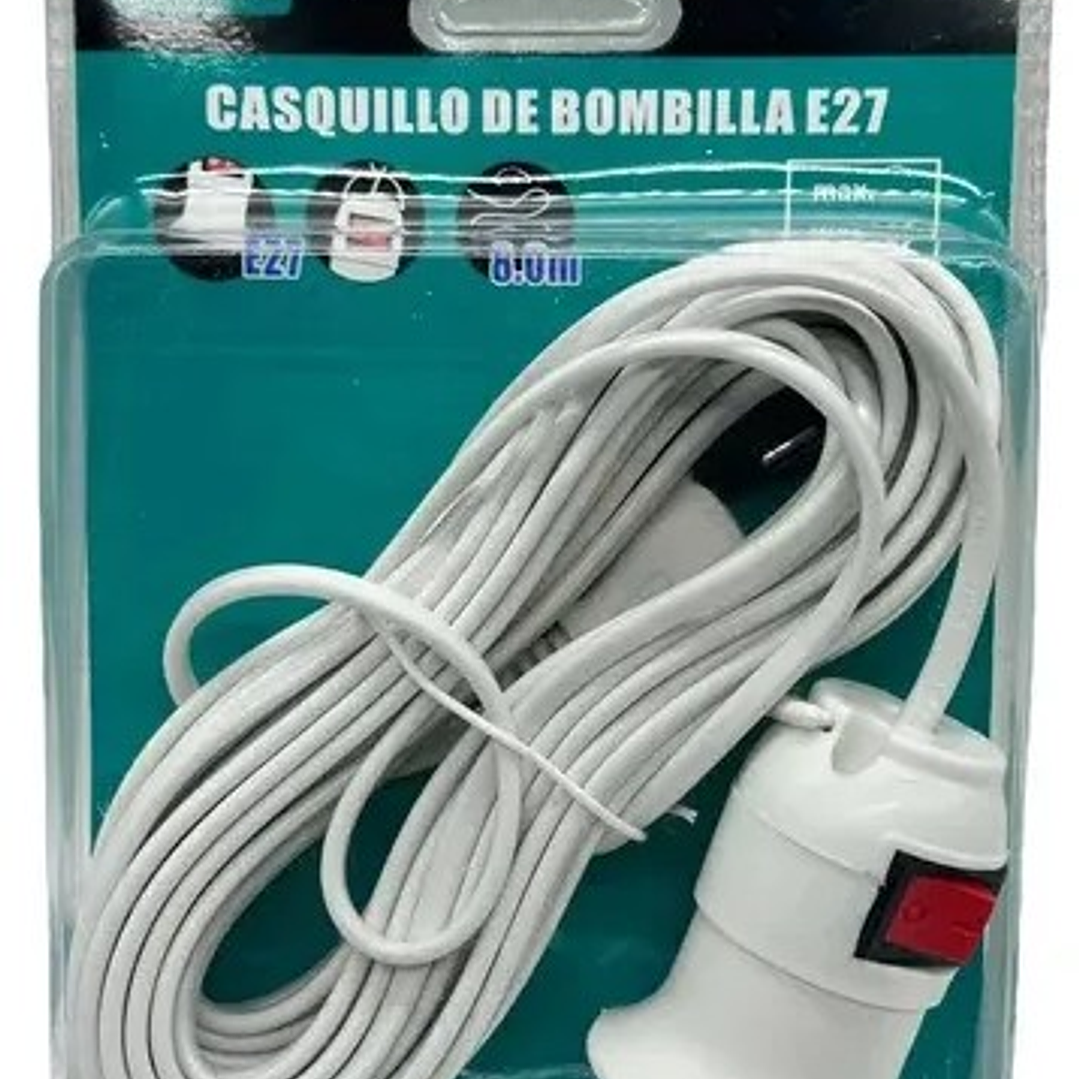 Soquete E27 con Interruptor y Cable 8M | Iluminación Portátil y Segura 3