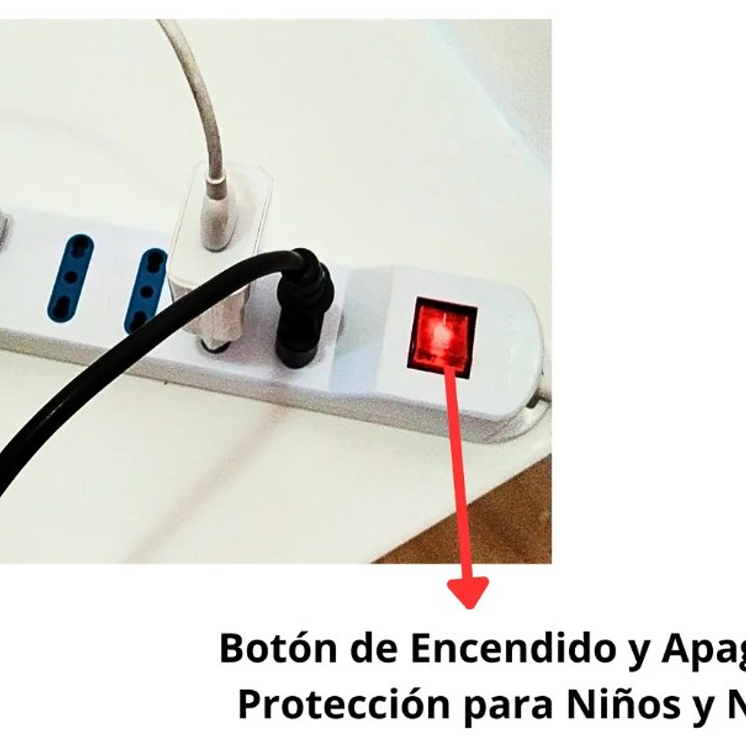 Alargador IRM 3 Metros 4 Tomas + 2 USB | Zapatilla Eléctrica con Switch | 2500W 3