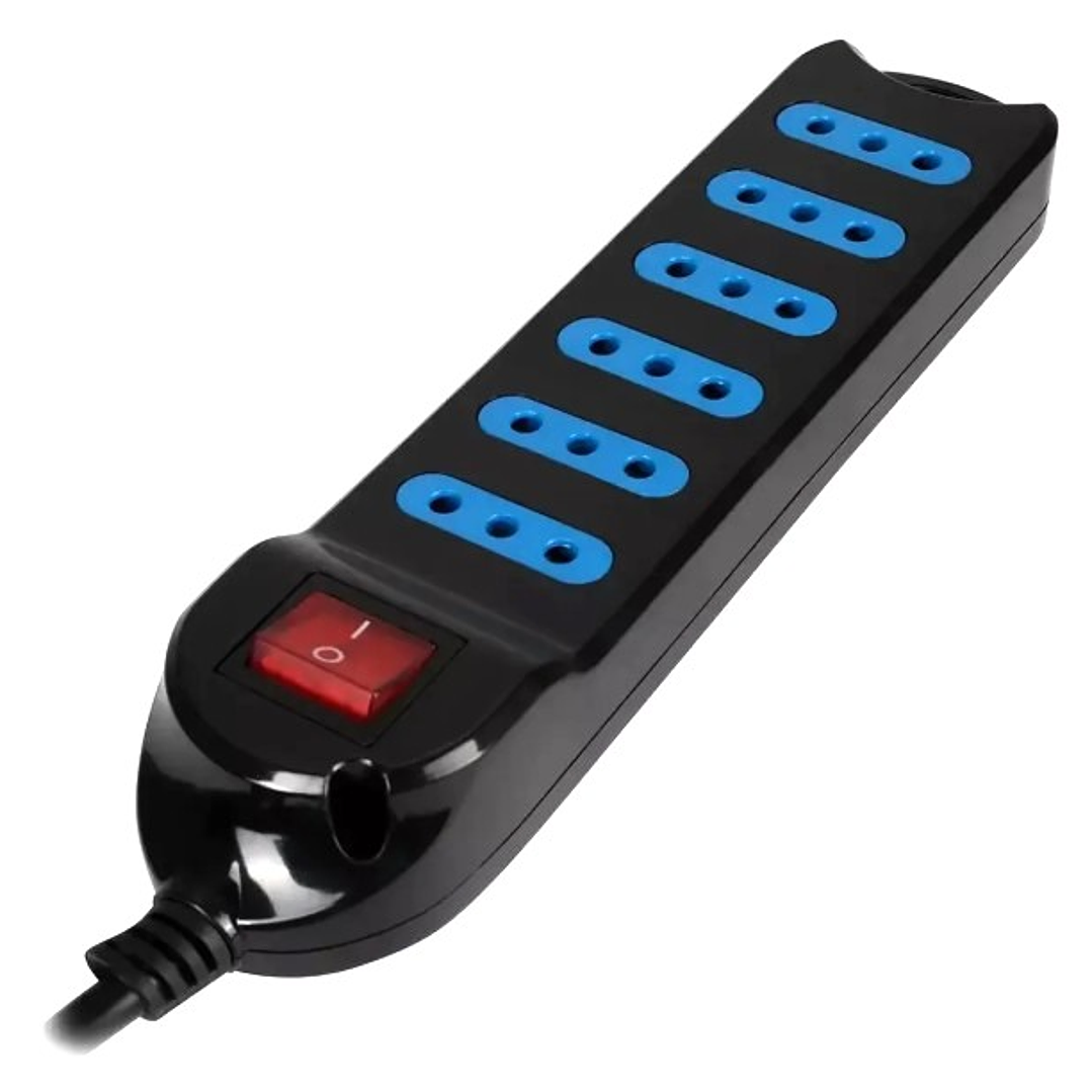 Alargador Philco XT30 Negro | 6 Tomas | 3 Metros | Switch de Seguridad 1