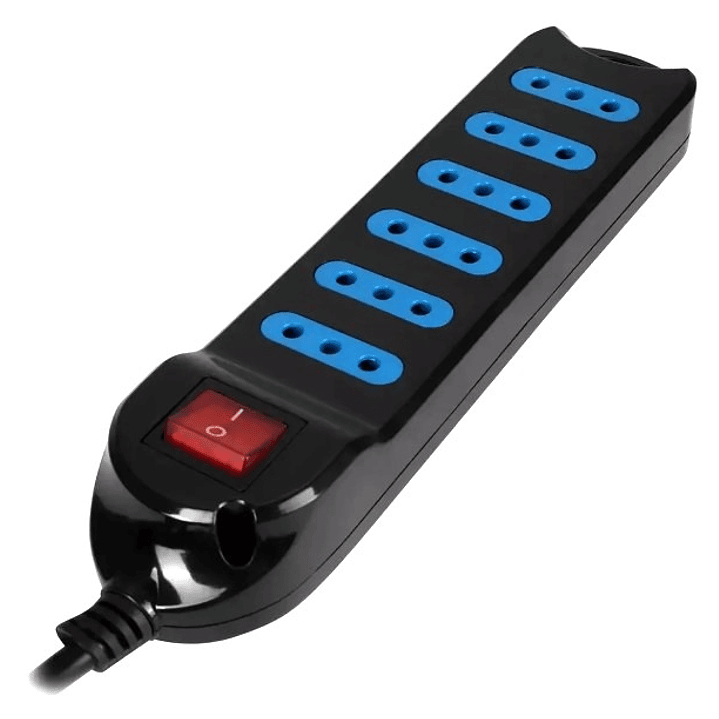 Alargador Philco XT30 Negro | 6 Tomas | 3 Metros | Switch de Seguridad 1
