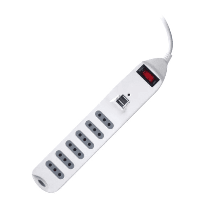 Alargador Macrotel 6 Tomas + USB | 1.5M | Switch de Seguridad | Modelo ME-3706 1