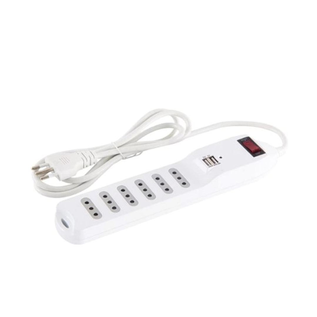 Alargador Macrotel 6 Tomas + USB | 1.5M | Switch de Seguridad | Modelo ME-3706 2