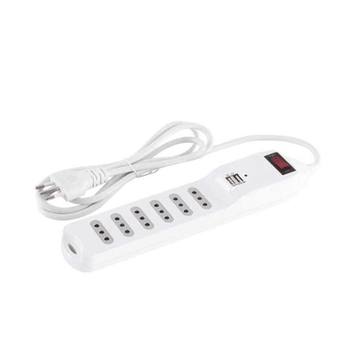 Alargador Macrotel 6 Tomas + USB | 1.5M | Switch de Seguridad | Modelo ME-3706 2