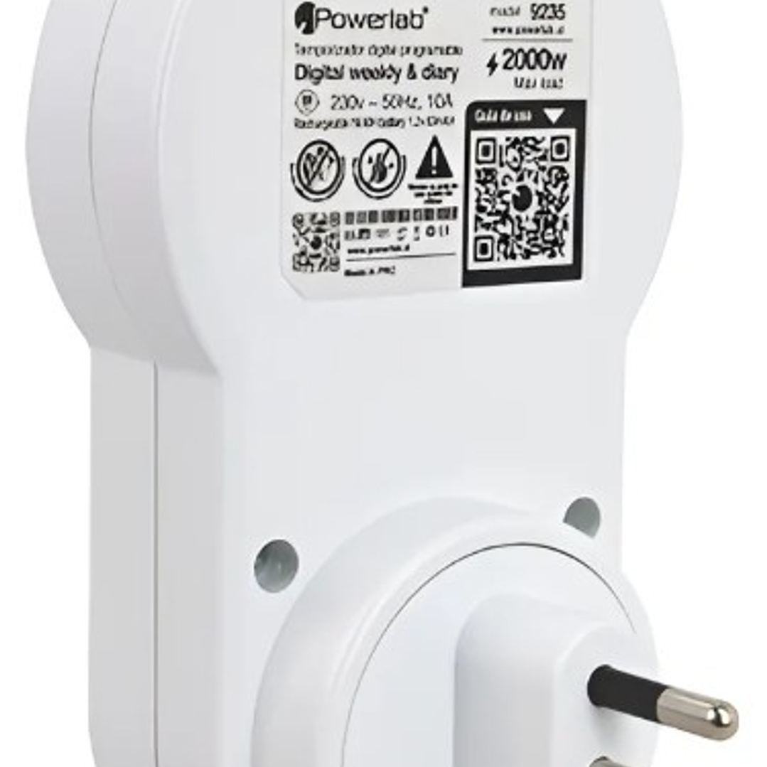 Temporizador Digital Powerlab 9235 | Programable Semanal y Diario | 220V 2000W 4
