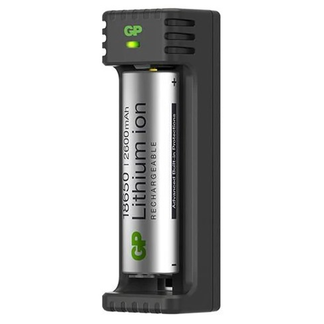Cargador GP USB + Batería 18650 2600mAh | Recargable | Protección Inteligente 5