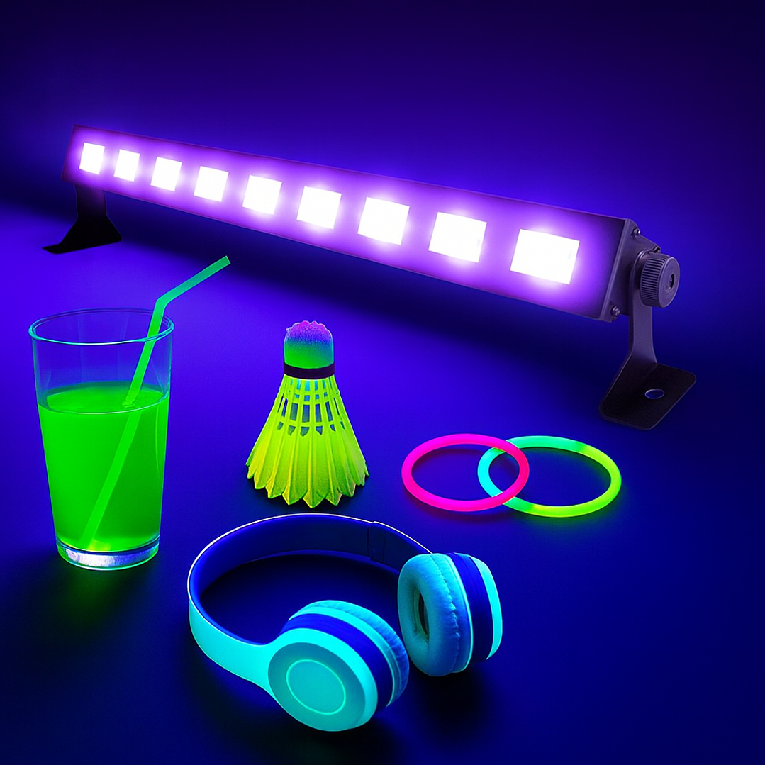 Luz UV Led - Foco barra de 3W / 44cm – Efecto fluorescente para fiestas y eventos 5