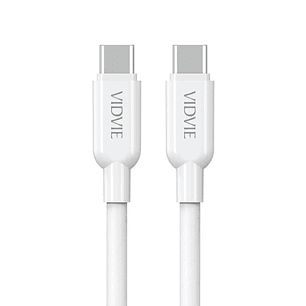Cable USB-C a USB-C VIDVIE CB4025C&C | 60W Carga Rápida + Silicona Real + 120cm