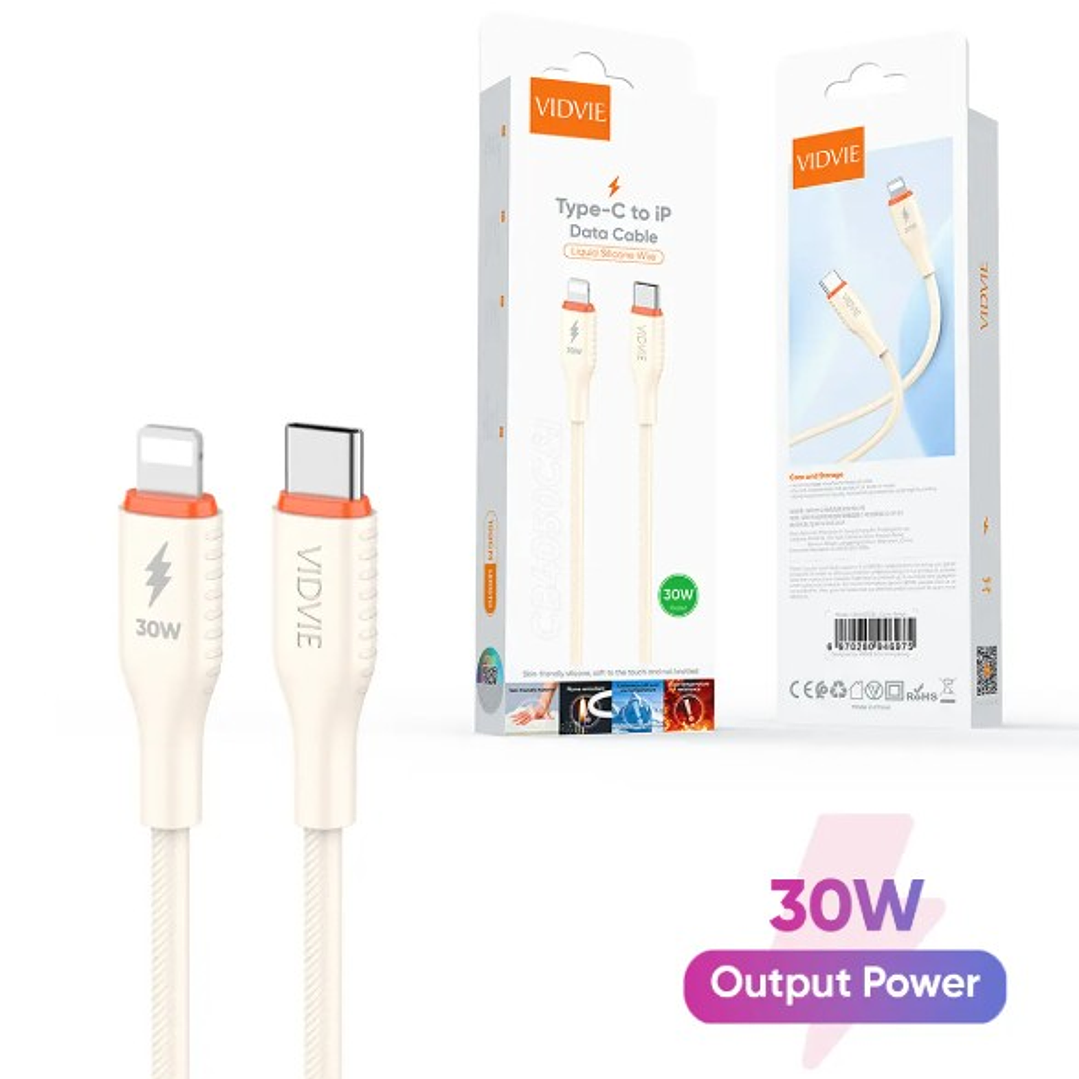 Cable VIDVIE Type-C a Lightning 30W | Carga Rápida + Alta Durabilidad + Compatibilidad Apple 2