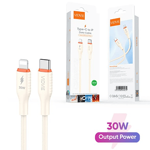 Cable VIDVIE Type-C a Lightning 30W | Carga Rápida + Alta Durabilidad + Compatibilidad Apple