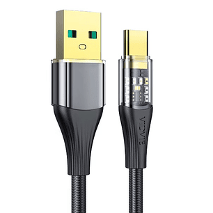 Cable USB-A a USB-C VIDVIE CB407T 6A | Carga Ultra Rápida + Diseño Transparente + Trenzado Nylon