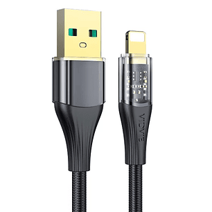 Cable USB-A a Lightning VIDVIE CB4071i 3A | Carga Rápida + Diseño Transparente + Trenzado Nylon