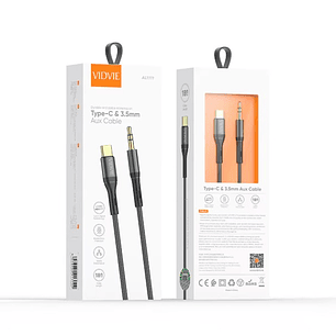 Cable Type-C a Aux 3.5mm VIDVIE AL1111 | Audio Estéreo + Alta Fidelidad + Trenzado Nylon