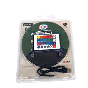 Tira LED RGB USB EMIRAN | 16 Colores + Control Remoto + Fácil Instalación
