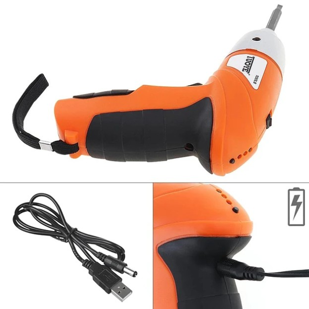 Destornillador Eléctrico TUOYE T0054 45PCS | Recargable + LED + Maletín Compacto 5
