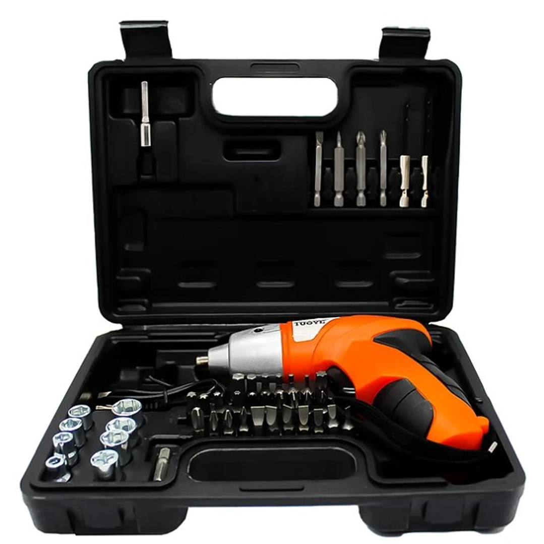 Destornillador Eléctrico TUOYE T0054 45PCS | Recargable + LED + Maletín Compacto 6