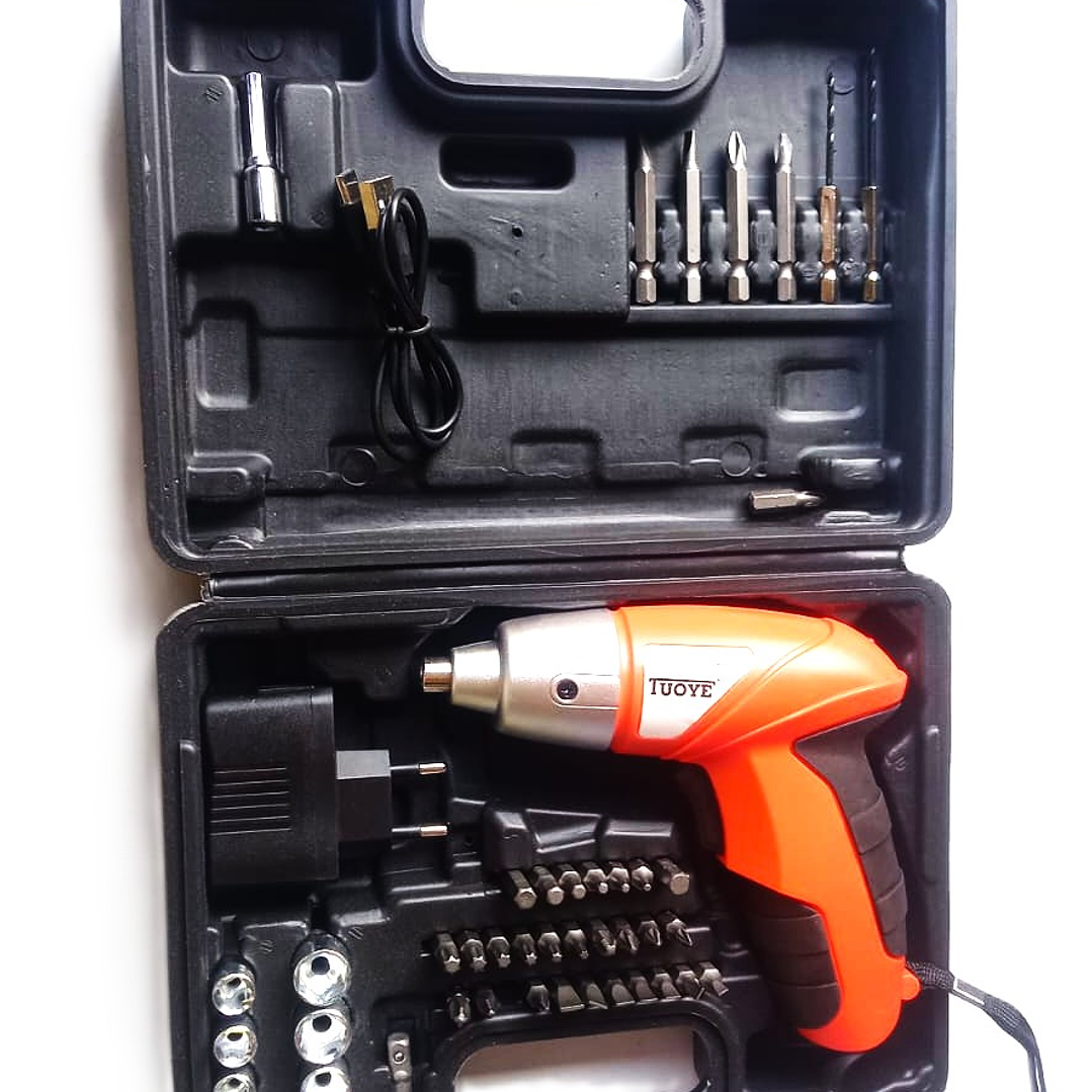 Destornillador Eléctrico TUOYE T0054 45PCS | Recargable + LED + Maletín Compacto 7
